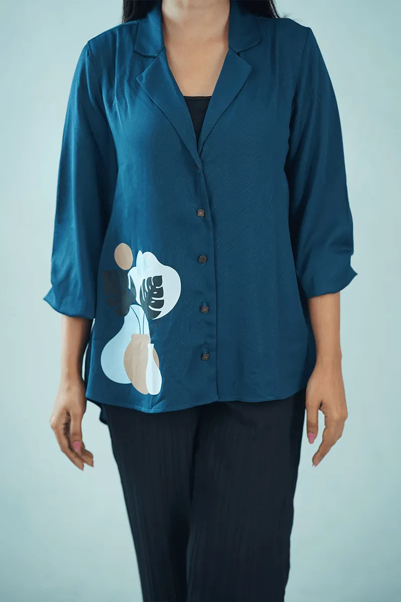 Showstopper Midnight Teal Luxe Shirt 1224 000351