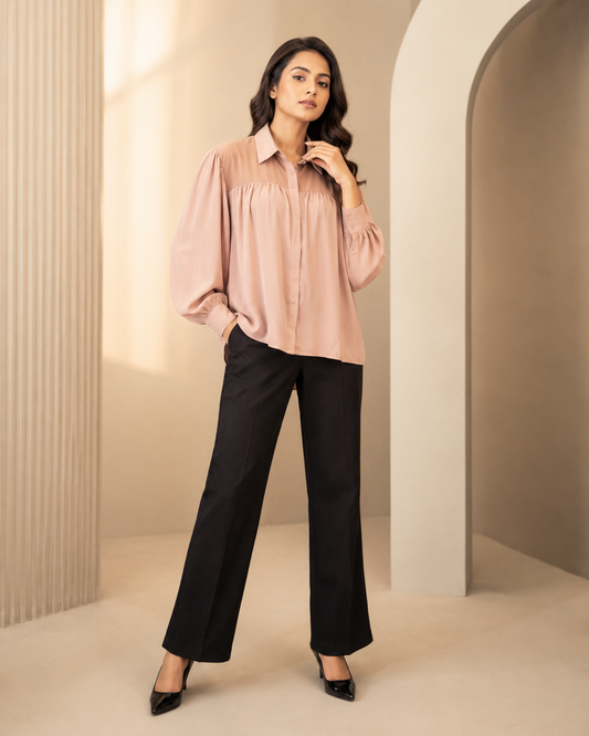 Showstopper Mauve Cherry Georgette Shirt Women 1223 000281