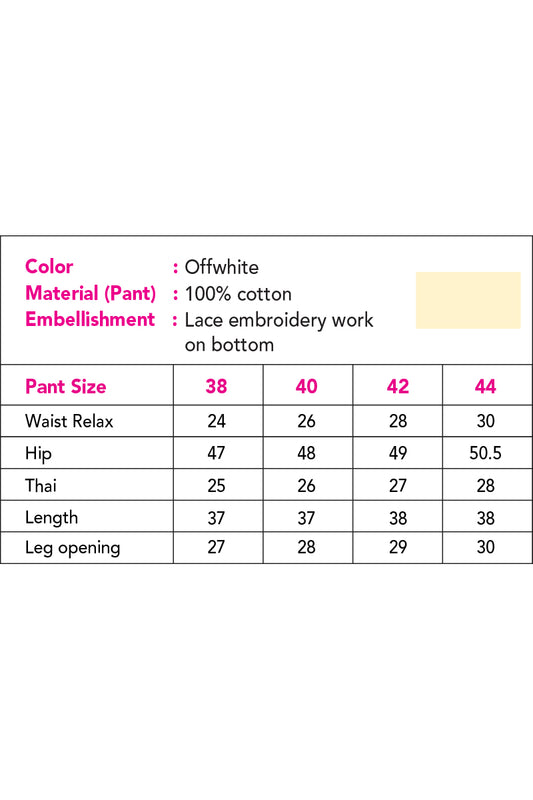 Showstopper Off White Cotton Palazzo Women 0523 000190