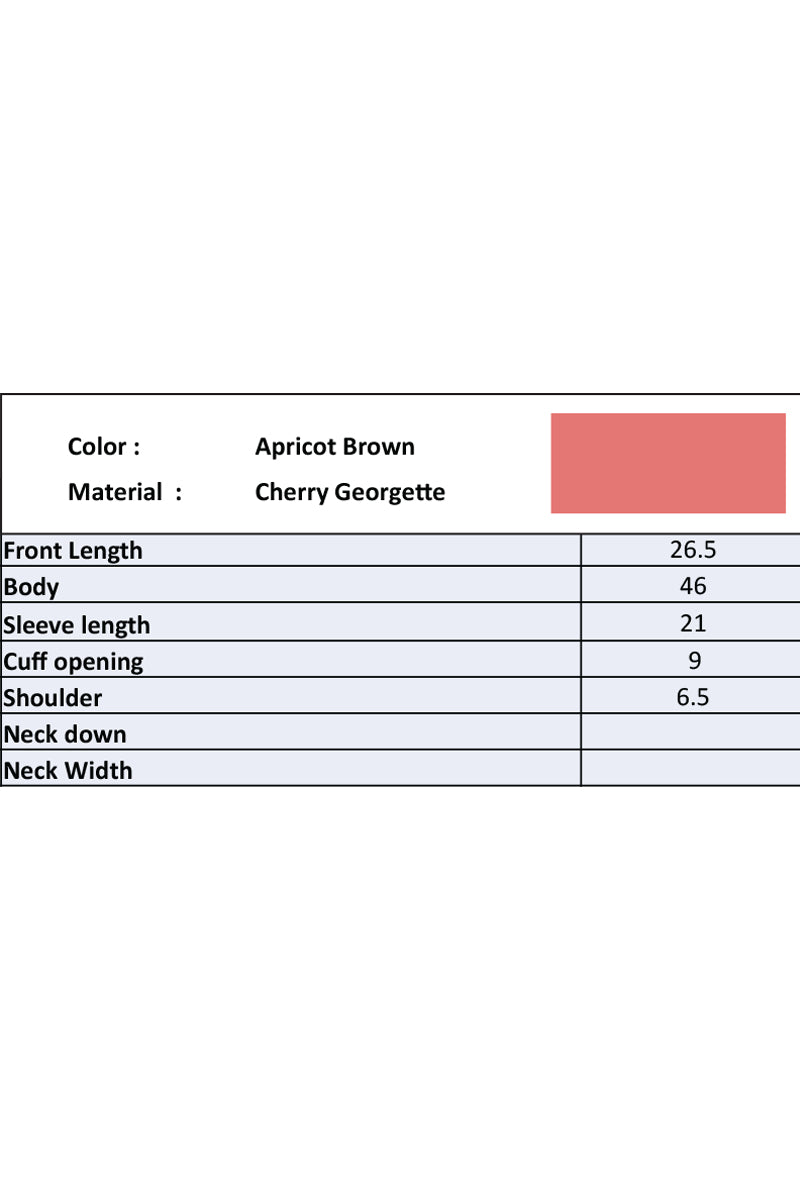 Showstopper Apricot Brown Cherry georgette Shirt Women 1223 000280 - showstopperbd.com