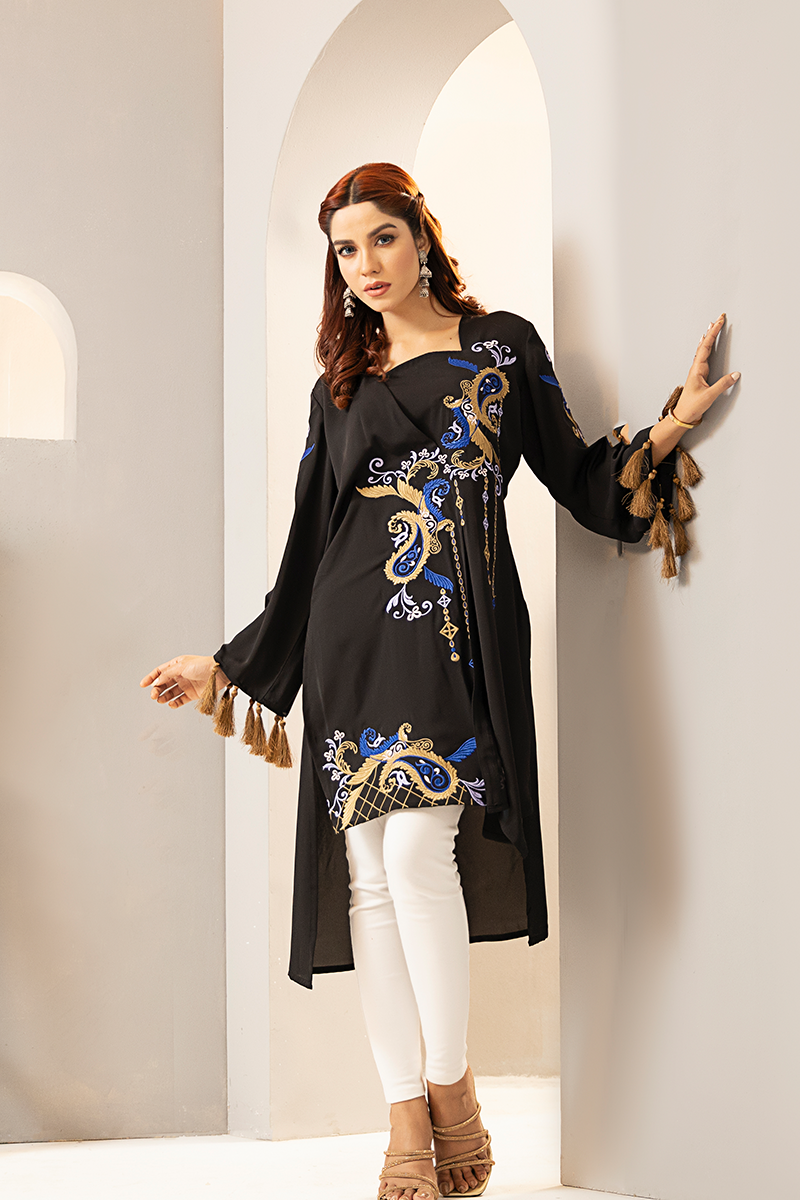 Showstopper Black Cherry Georgette Kurti Women 0224 000299 - showstopperbd.com
