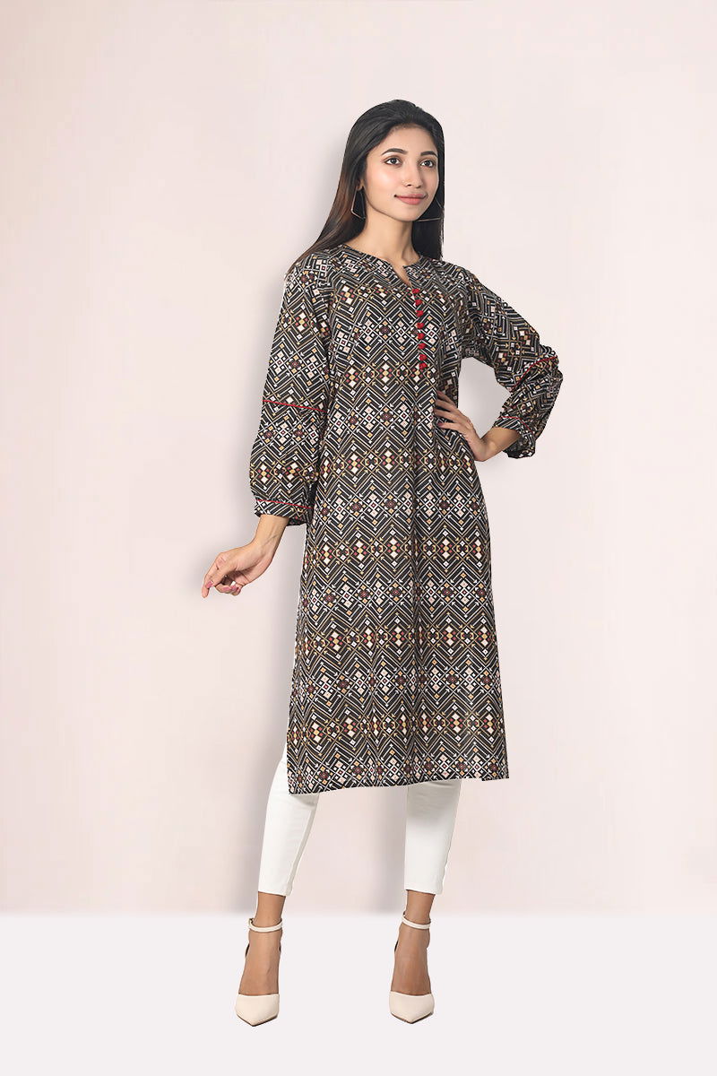 Showstopper Black Straight Cotton Kurti 0823 000229 - showstopperbd.com