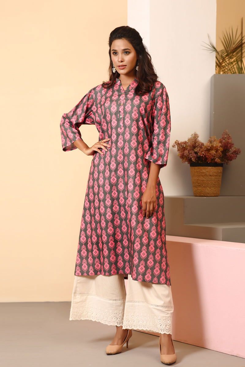 Showstopper Bottle Green Cotton Kurti Women 0523 000164 - showstopperbd.com