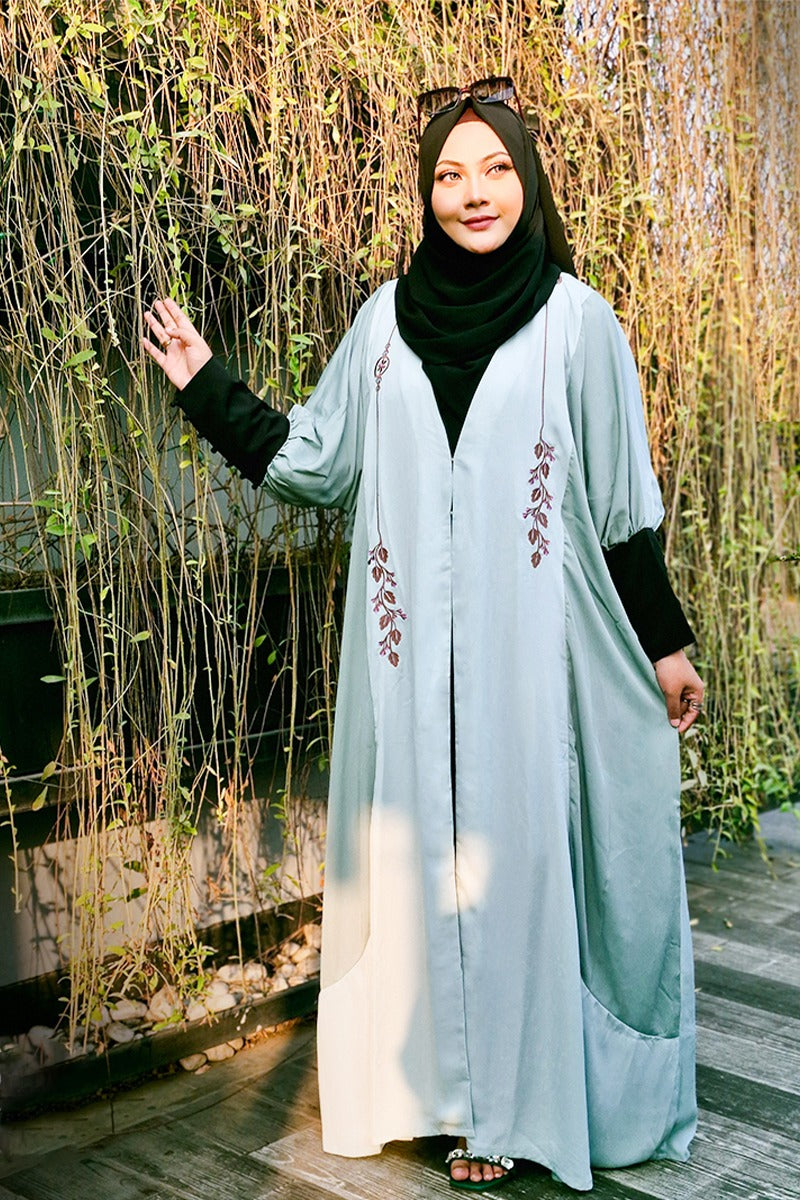 Hiba Pastel Pistachio Cherry Georgette Abaya Women 1223 000288
