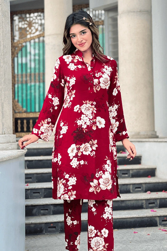 Showstopper Ruby Bloom Loose Fitted Co-ord Set 1224 000363