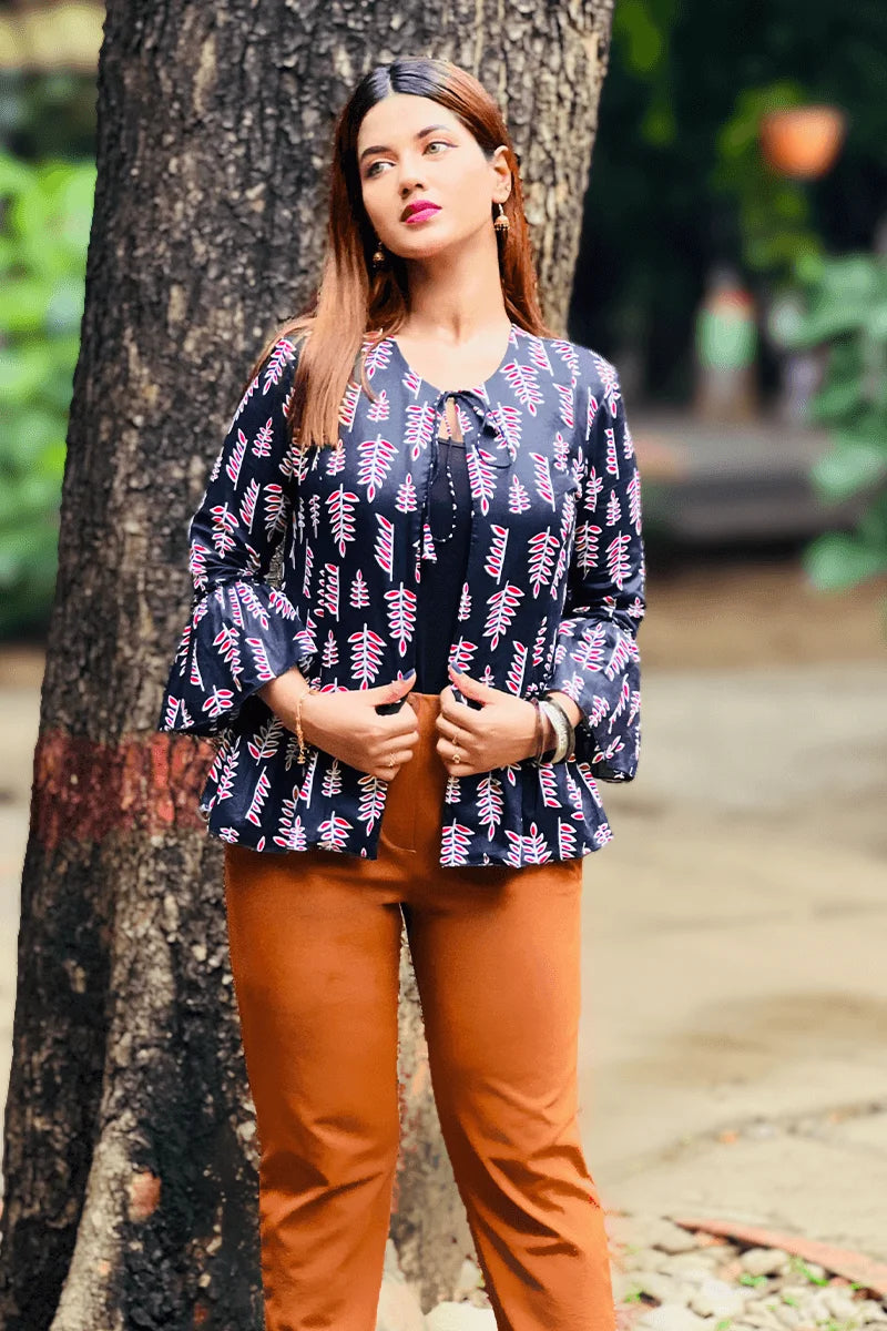 Showstopper Noir Tassel Loose Fitted Koti  0525 000406