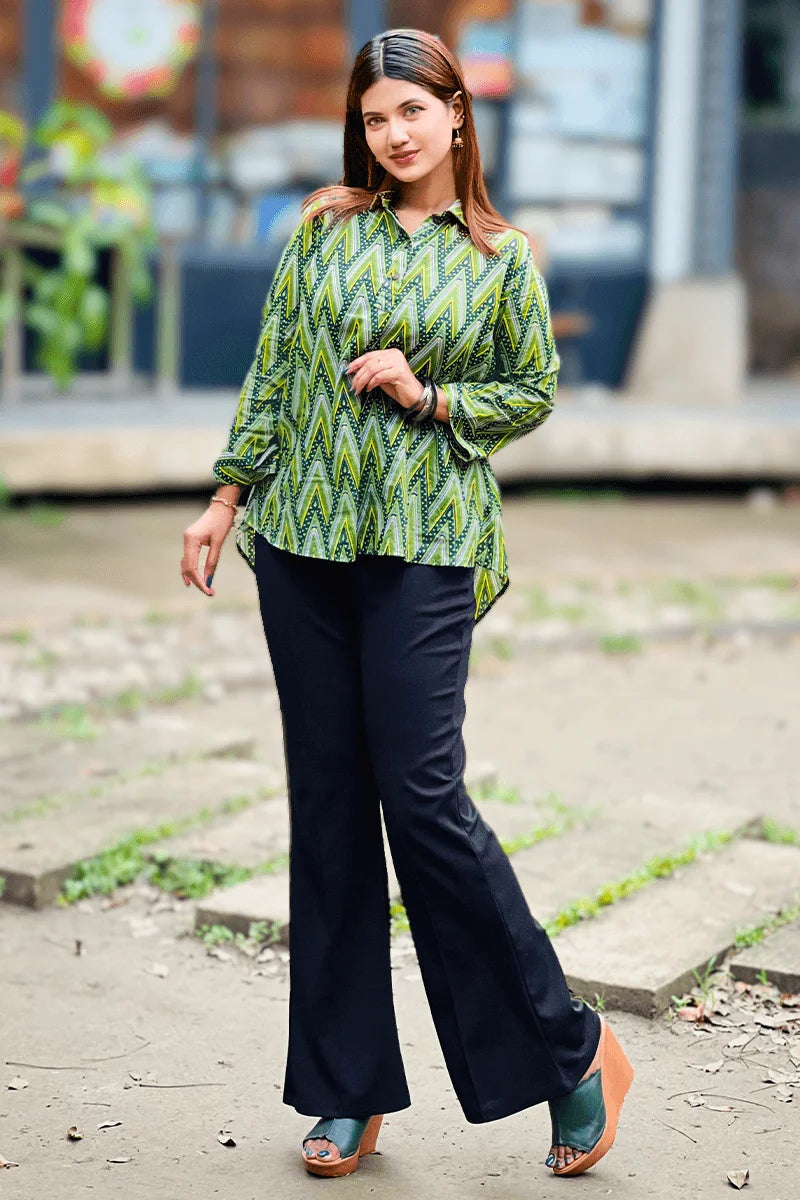 Showstopper Zigzag Bloom Loose Fitted Tops 0525 000407