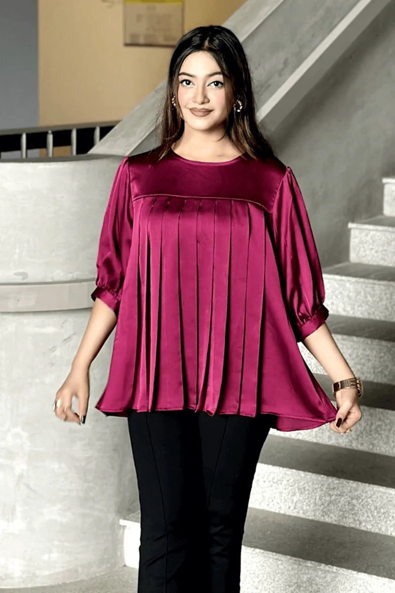 Showstopper Zenith Pleat Loose Fitted Tops 0525 000411