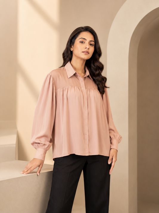 Showstopper Mauve Cherry Georgette Shirt Women 1223 000281