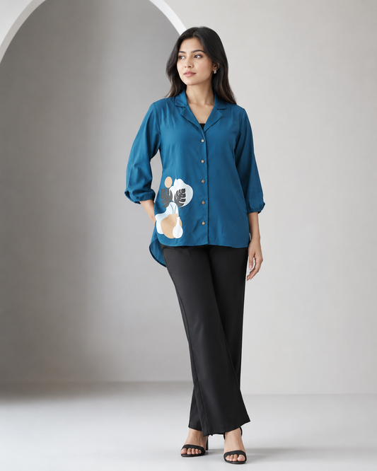Showstopper Midnight Teal Luxe Shirt 1224 000351