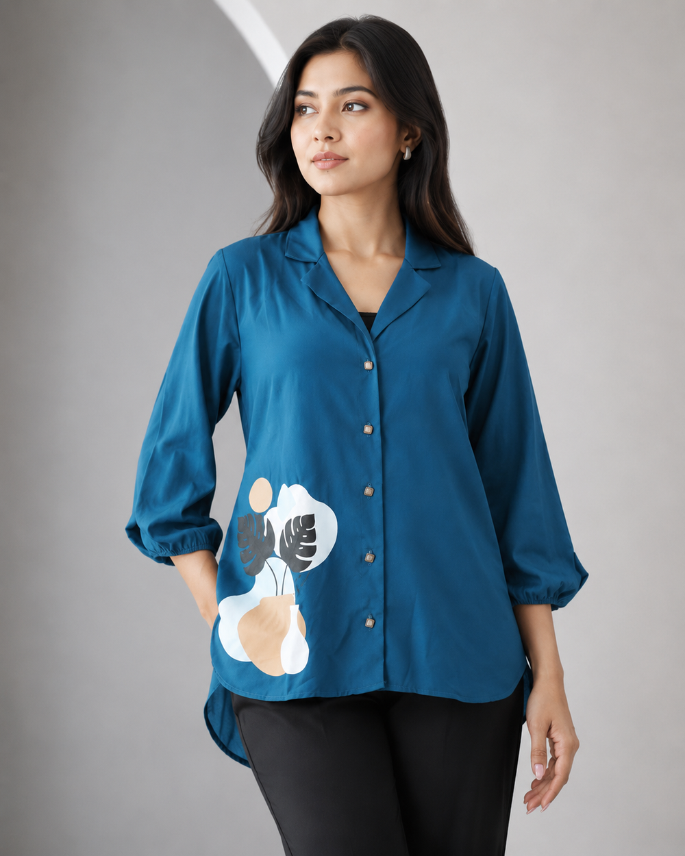 Showstopper Midnight Teal Luxe Shirt 1224 000351