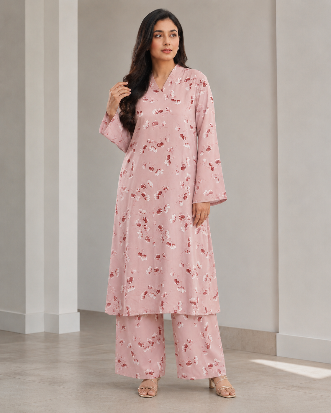 Blush Bloom Kurti Set 0226 000477