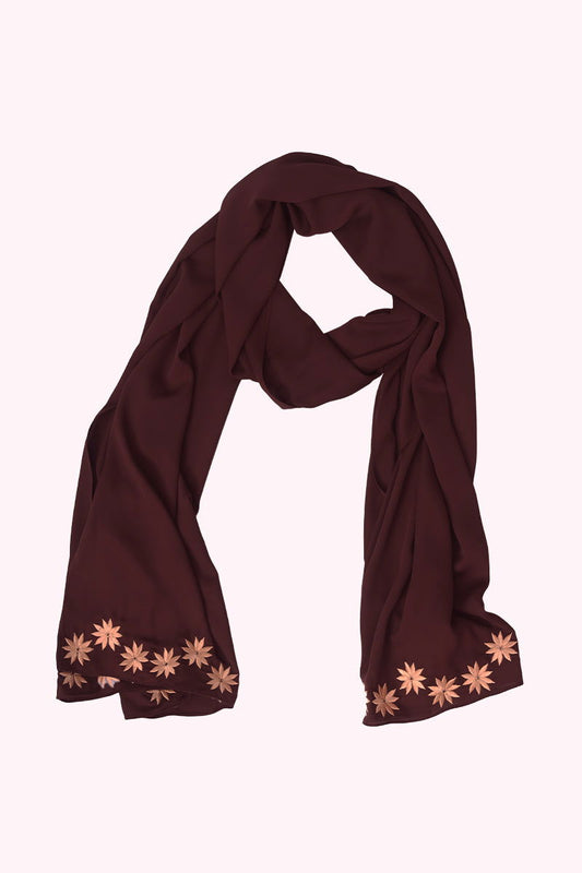 Hiba Coffee Cherry Georgette Hijab Women 1122 000057 - showstopperbd.com