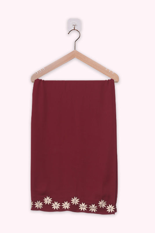 Hiba Maroon Red Cherry Georgette Hijab Women 1122 000056 - showstopperbd.com