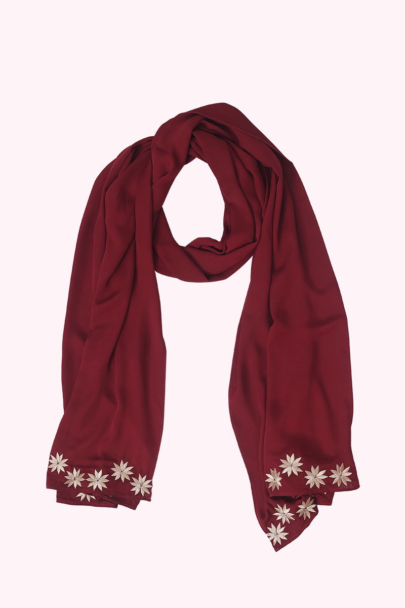 Hiba Maroon Red Cherry Georgette Hijab Women 1122 000056 - showstopperbd.com