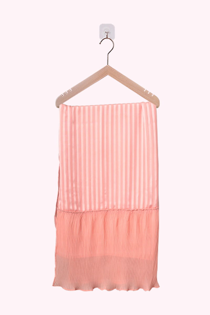 Hiba Peachy Pink Texture Georgette Hijab Women 0223 000158 - showstopperbd.com