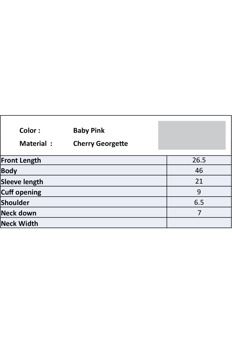 Showstopper Baby Pink Cherry georgette Shirt Women 1223 000283 - showstopperbd.com