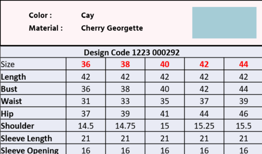 Showstopper Cay Cherry Georgette Kurti Women 1223 000292 - showstopperbd.com