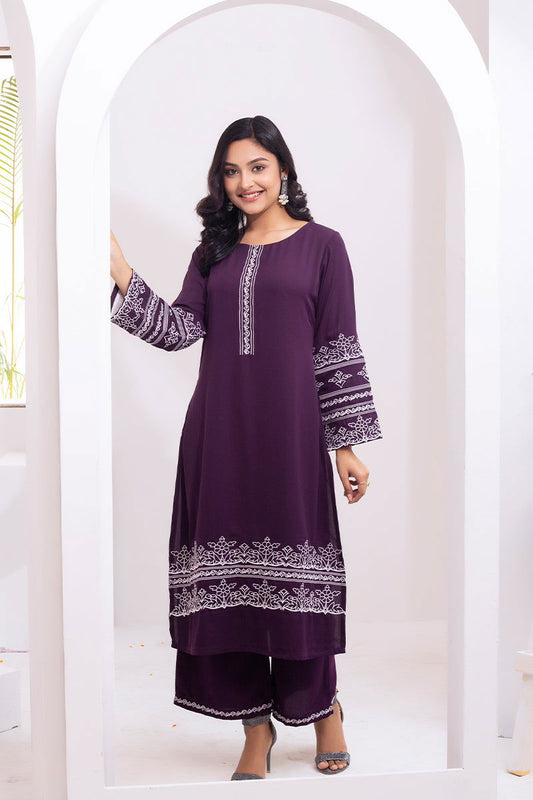 Showstopper Dark Purple Cashmilon Fabric Pant Women 1122 000075 - showstopperbd.com