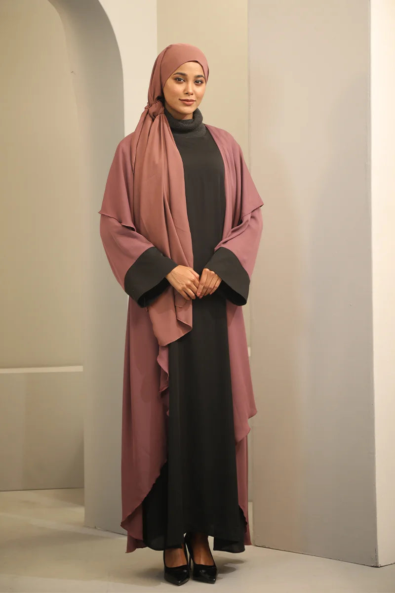 Hiba Mauve Cherry Georgette Abaya Women 1223 000287