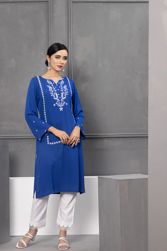 Showstopper Royal Blue Cherry Georgette Kurti Women J09
